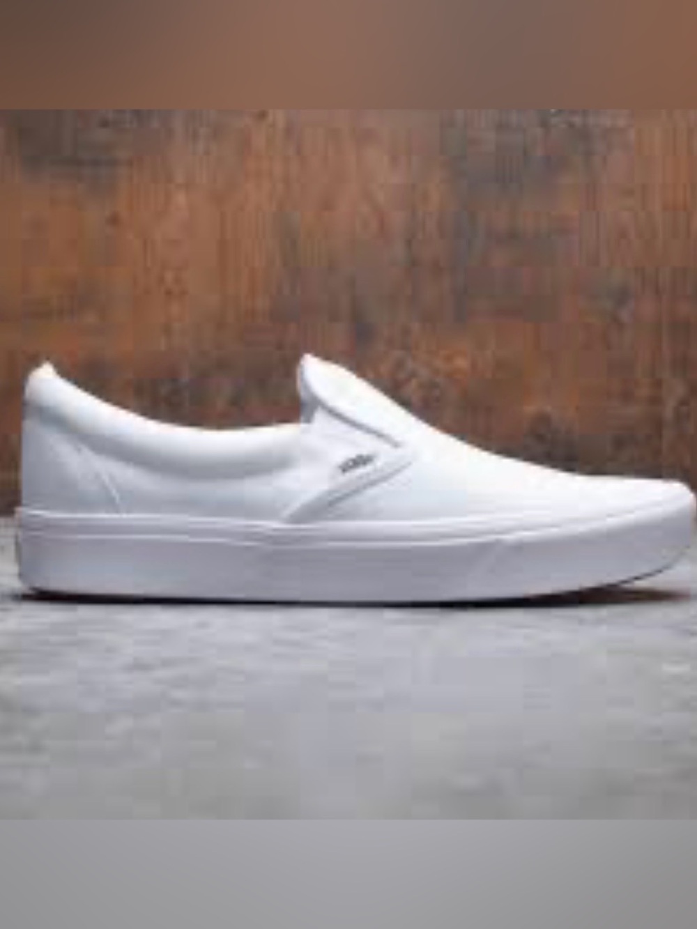 Vans Classic Slip-On Men’s White Sneakers Wedding Casual Shoes size 12